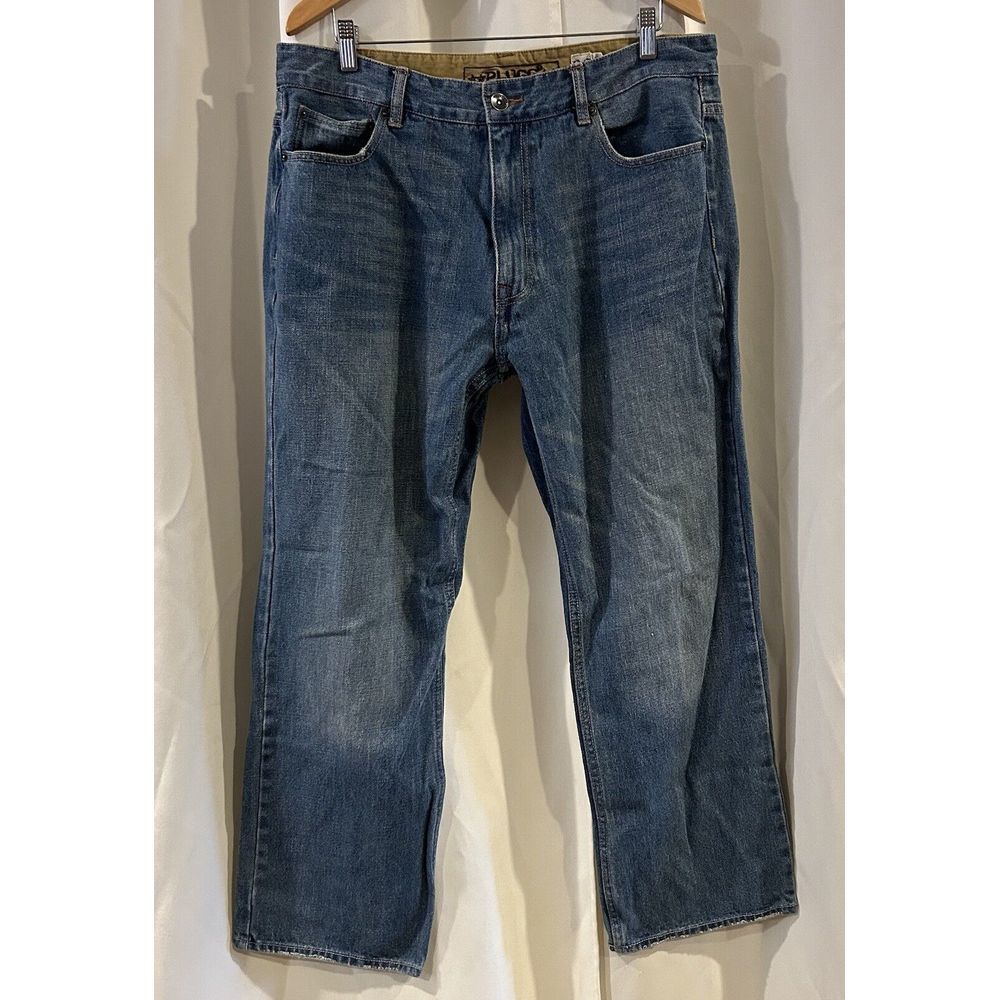 Vintage Plugg Mens Jeans Sz 36 Blue Wide Leg Loose‎ Skater Rave Baggy 90's Y2K